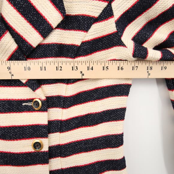 CAbi Navy, Cream & Red Striped Double-Breasted Jacket - Picture 6 of 10
